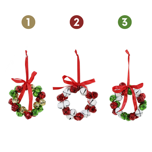 Ronis Christmas Nutbells Wreath 10cm 3 Asstd