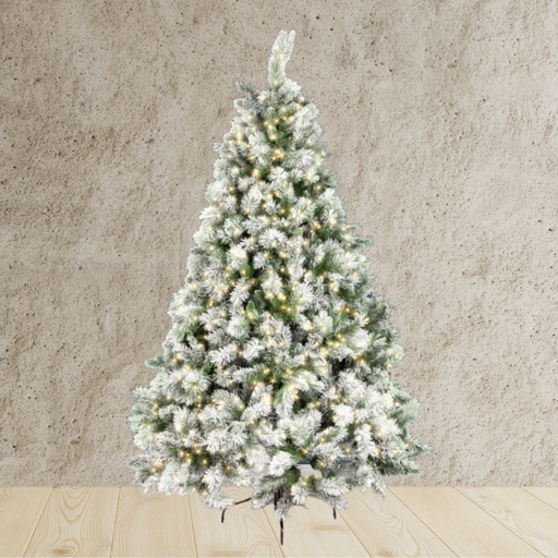 Ronis Christmas Tree Flocked Mix Pine 8ft 240cm Pre Lit