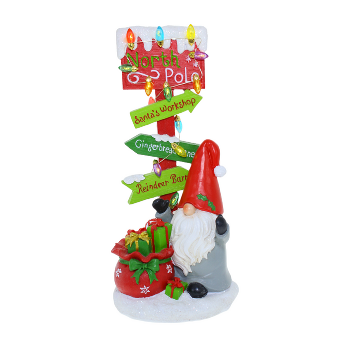 Ronis Christmas Gnome LED North Pole Sign