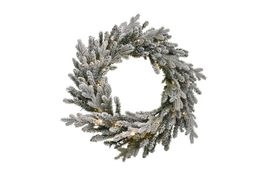 Ronis Christmas Wreath Canadian Flocked Pre-Lit 76cm