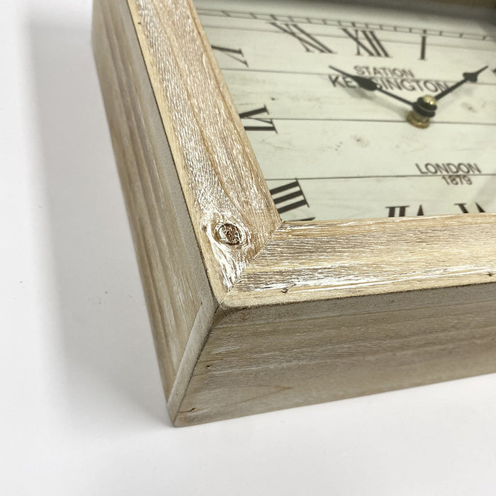 Ronis Classical Wooden Square Table Clock 30x8x31cm Natural