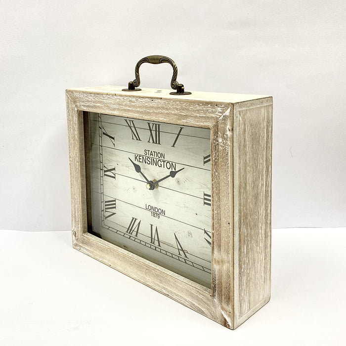 Ronis Classical Wooden Square Table Clock 30x8x31cm Natural