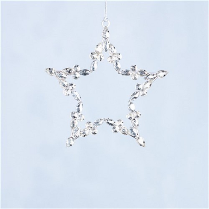 Ronis Clear Glass Star Tree Decoration 15cm