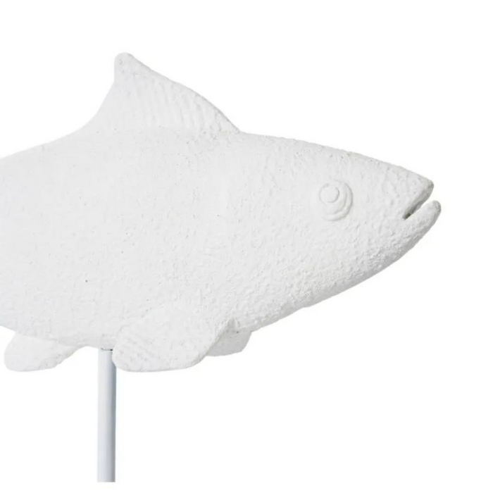 Salmon Fish Stand Sculpture White 37x10x30cm