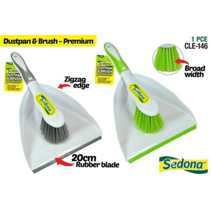 Ronis Deluxe Dust Pan & Brush Set 2pce Sedona 2 Asstd