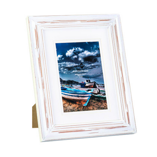 Ronis Distress Wide Frame 15x20cm/10x15cm White