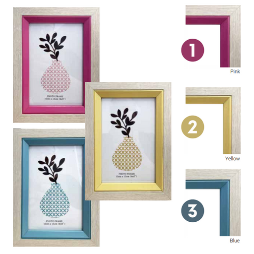 Ronis Elliot Photo Frames Non Matted with Pastel Detailing 10x15cm 3 Asstd