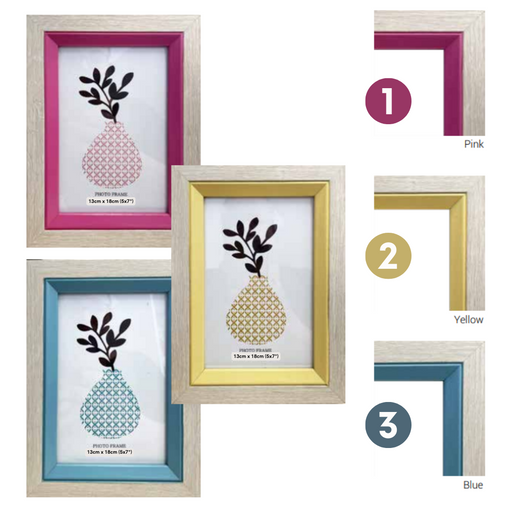 Ronis Elliot Photo Frames Non Matted with Pastel Detailing 13x18cm 3 Asstd