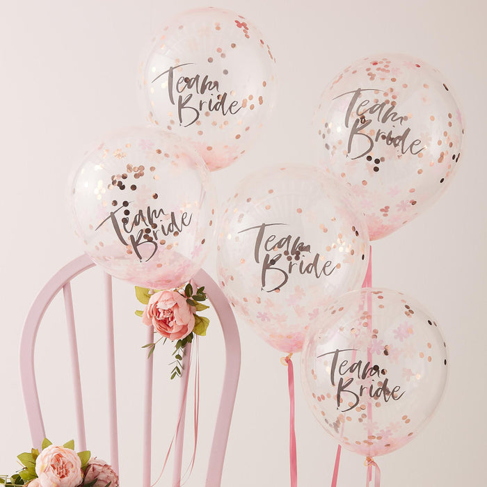 Floral Hen Party Confetti Balloons Team Bride 30cm