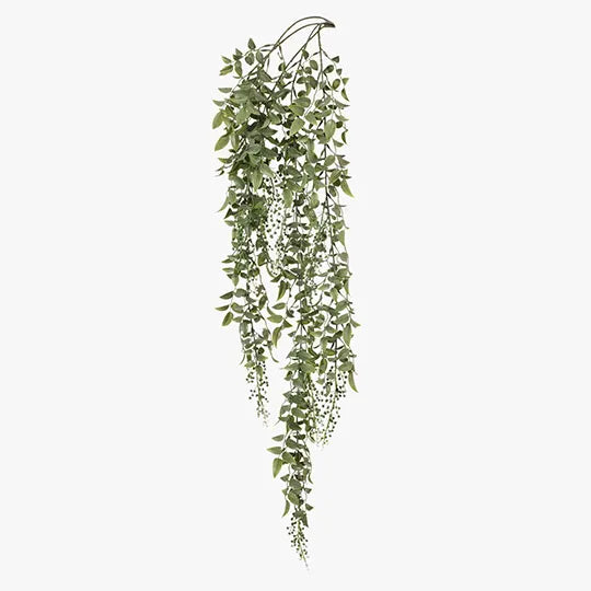 Leaf & Berry Hanging Bush Grey White 87cml