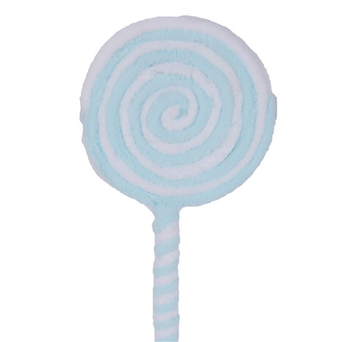 Ronis Fairy Floss Candy Cane 10cm W/ 30cm Stem 3 Asstd (Pink, Mint, Blue)