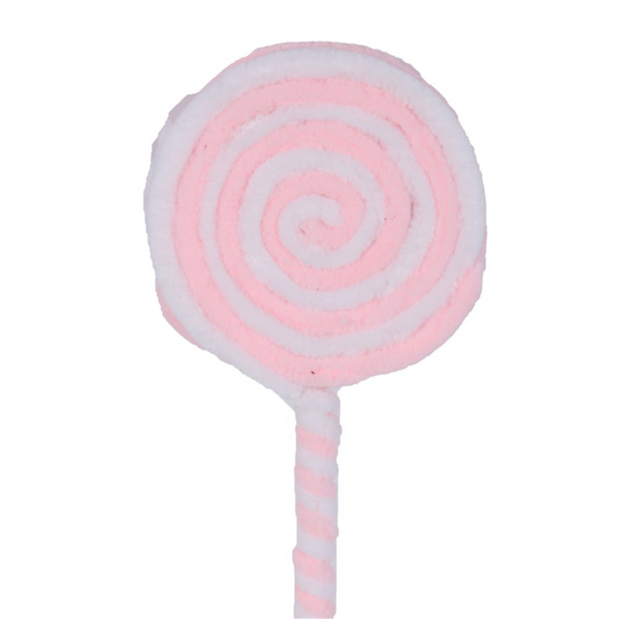 Ronis Fairy Floss Candy Cane 10cm W/ 30cm Stem 3 Asstd (Pink, Mint, Blue)