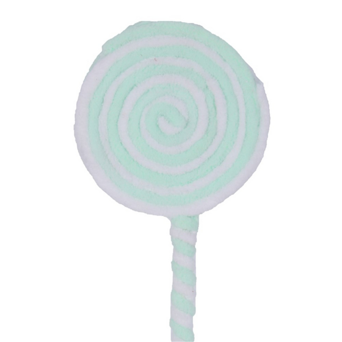 Ronis Fairy Floss Candy Cane 10cm W/ 30cm Stem 3 Asstd (Pink, Mint, Blue)