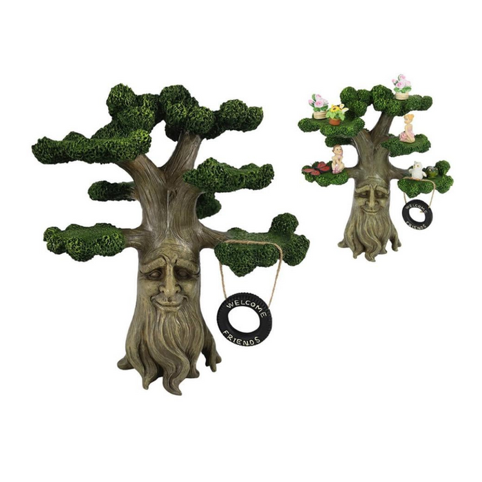 Ronis Fairy Garden Tree Stand With Tyre Swing 26cm