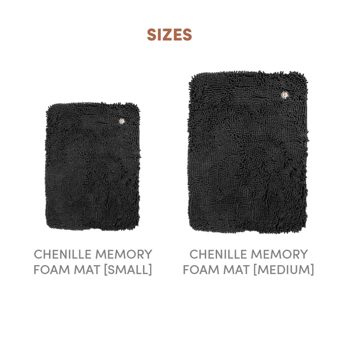 Pet Chenille Memory Foam Mat Grey Small