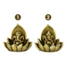 Ronis Ganesh With Lotus Flower 10cm Gold 2 Asstd