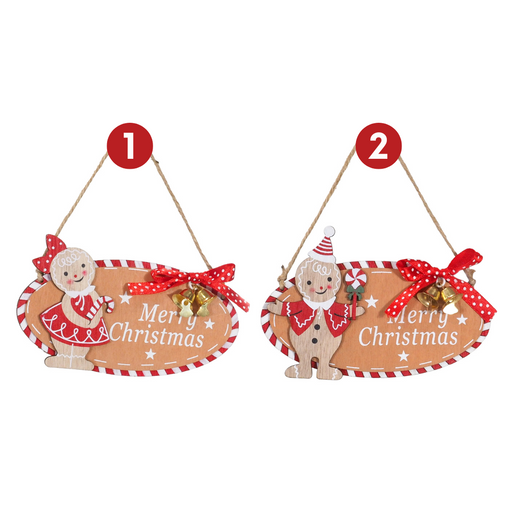 Ronis Gingerbread Hanging Oval Sign 2 Asstd