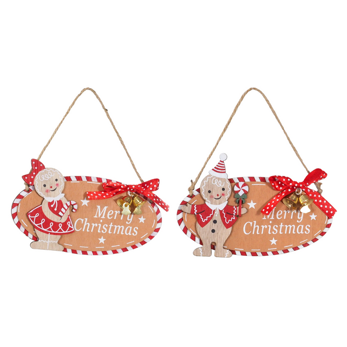 Ronis Gingerbread Hanging Oval Sign 2 Asstd