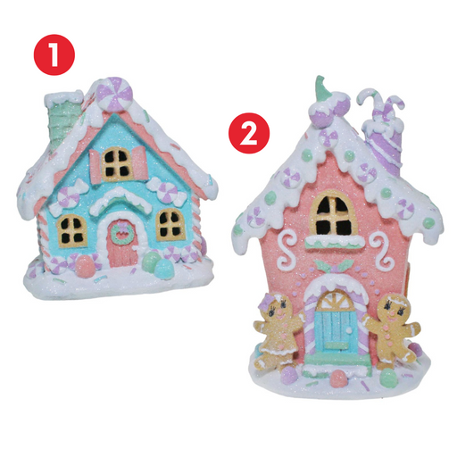 Ronis Gingerbread Houses LED 20cm 2 Asstd