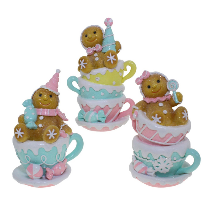 Ronis Gingerbread Teacups 19.5cm 3 Asstd