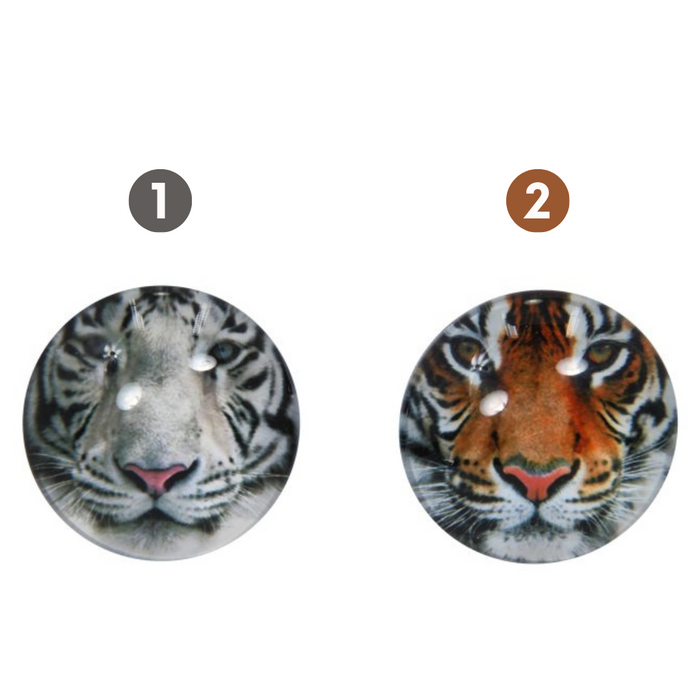 Ronis Glass Tiger Magnet 5cm 2 Asstd