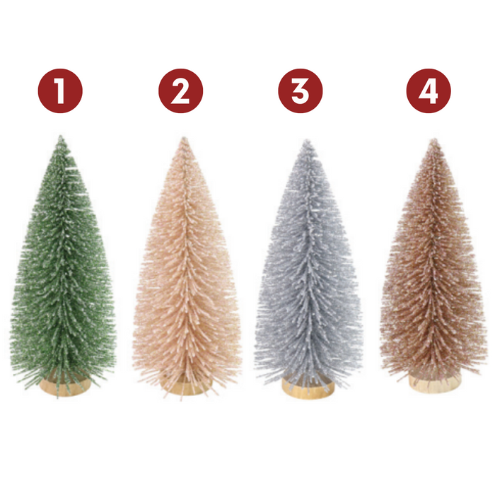 Ronis Glitter Spiky Tree Naturals 14cm 4 Asstd