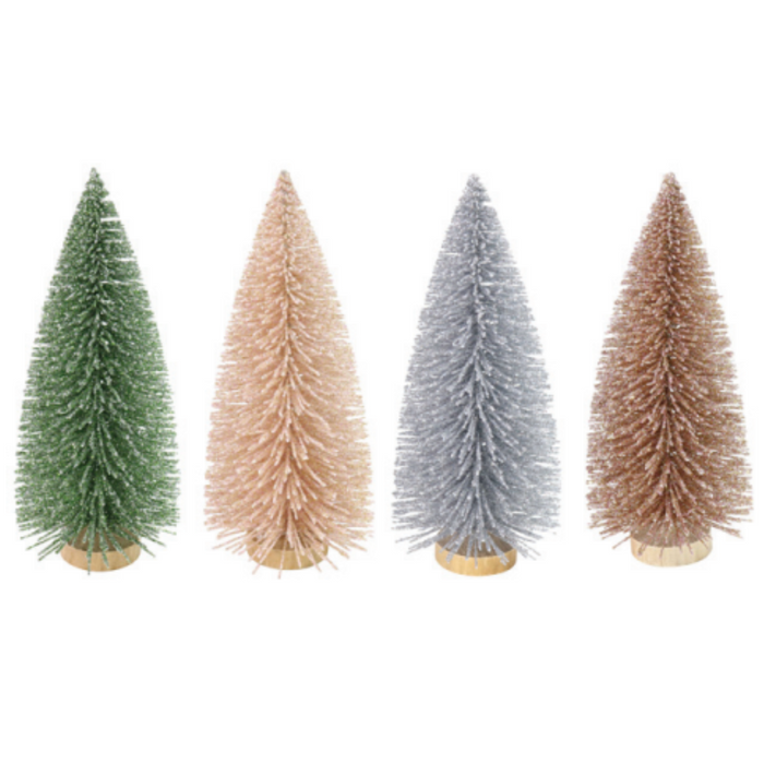 Ronis Glitter Spiky Tree Naturals 14cm 4 Asstd