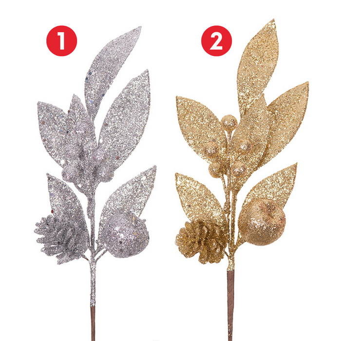 Ronis Glitter Pick 32cm Silver & Gold 2 Asstd