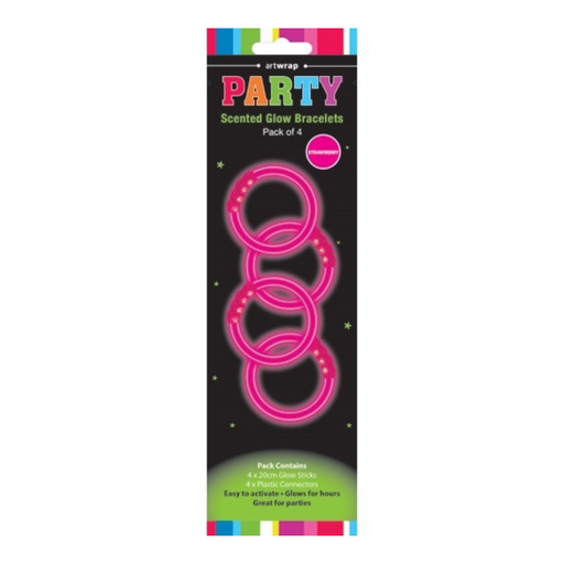 Ronis Glow Bracelet Strawberry Scent Pack of 4
