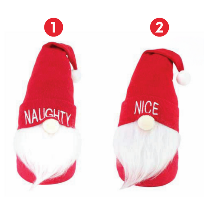 Ronis Gnome Knitted Hat Naughty/Nice 2 Asstd