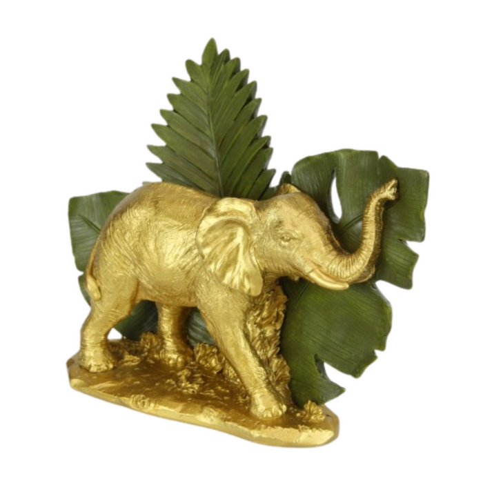 Ronis Gold Jungle Elephant Home Decor 25cm