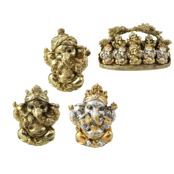 Ronis Gold Ganesh 7cm 3 Asstd