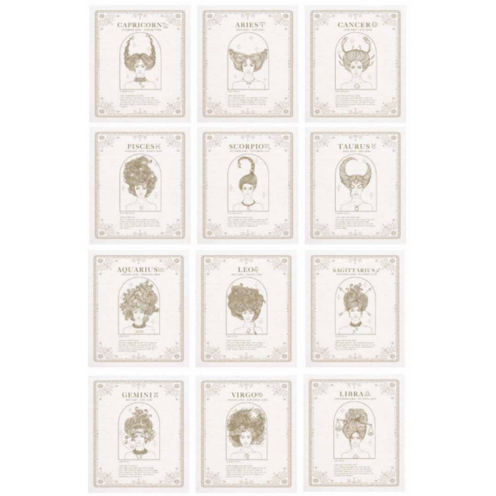 Ronis Golden Zodiac Plaques 14x12x0.9cm 12 Asstd