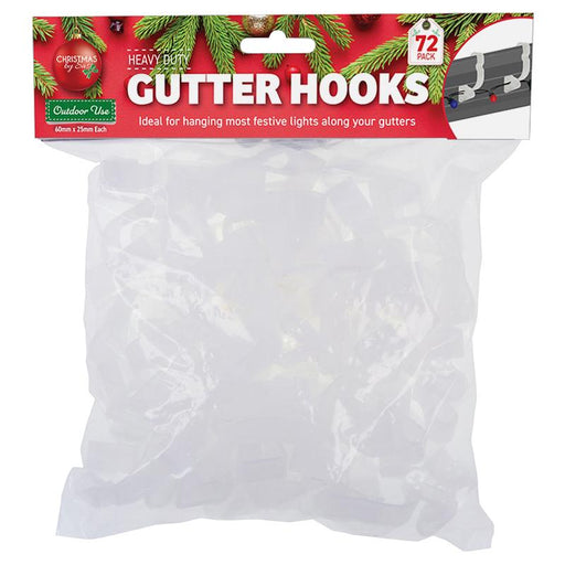 Ronis Gutter Hook Heavy Duty 6x2.5cm Clear 72pk