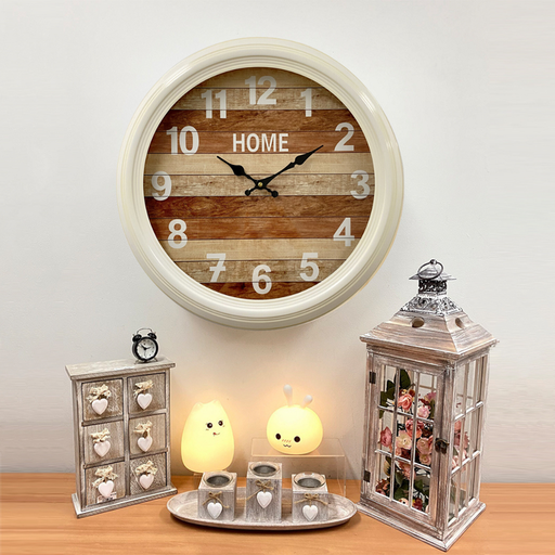 Ronis Hamptons Style Metal Frame Wall Clock 46x46x8cm White