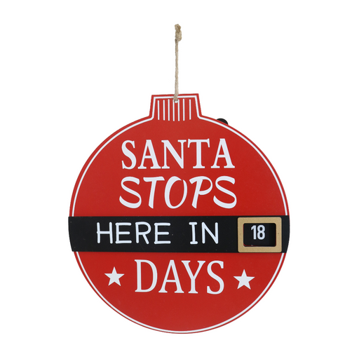 Ronis Hanging Santa Stop Here Plaque