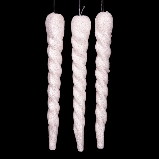 Ronis Icicle Tree Ornaments 20cm 3pk White