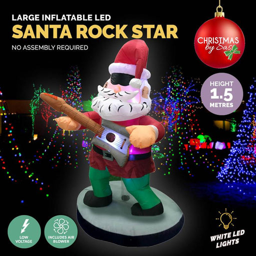 Ronis Inflatable Santa Rock Star 150cm Indoor Low Voltage