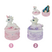 Ronis Jewelled Unicorn Pin Box 12cm 2 Asstd