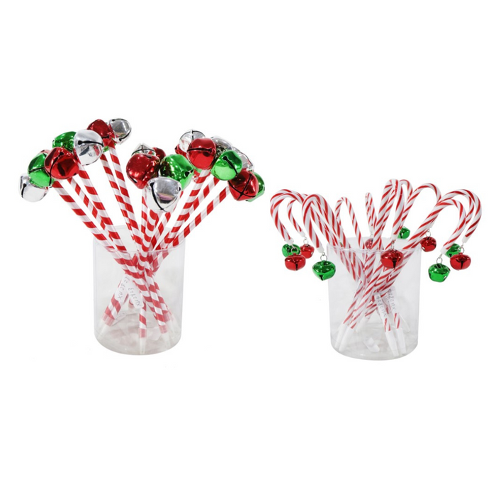 Ronis Jingle Bells Candy Striped Pen 2 Asstd