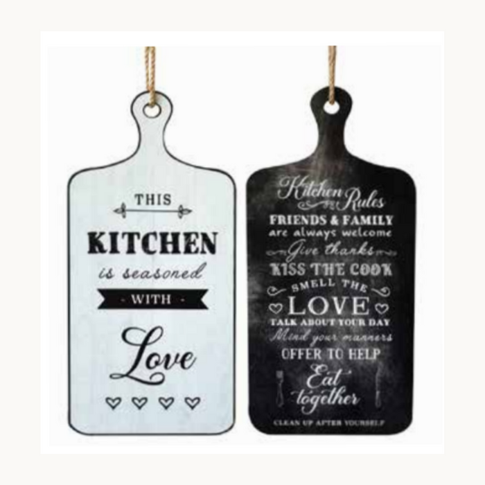 Ronis Kitchen Quote Cutting Board Signs with Hanging String 14.5x30x0.6cm 12 Asstd