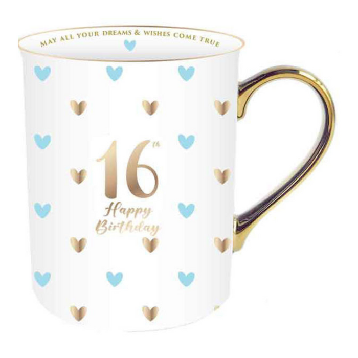 16th Sweet Heart Mug With Gold Handle 360ml