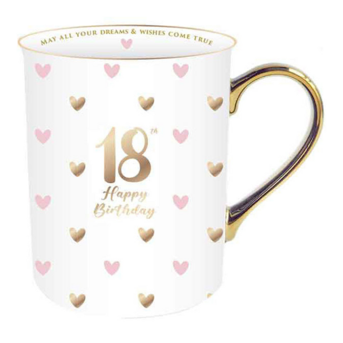 18th Sweet Heart Mug With Gold Handle 360ml