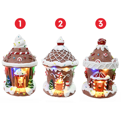 Ronis LED Gingerbread Ice Cream House 3 Asstd