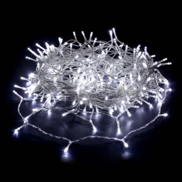 240 LED Fairy Light Chain Clear Cable - White