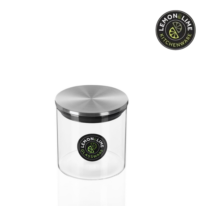 Ronis Lemon and Lime Acier Glass Jar Stainless Steel Lid 610ml