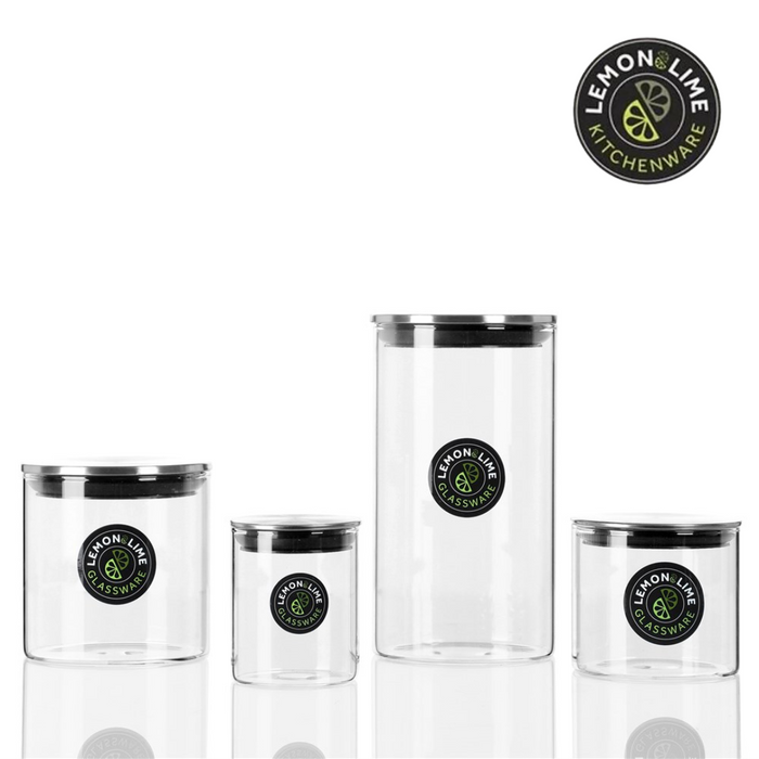 Ronis Lemon and Lime Acier Glass Jar Stainless Steel Lid 610ml