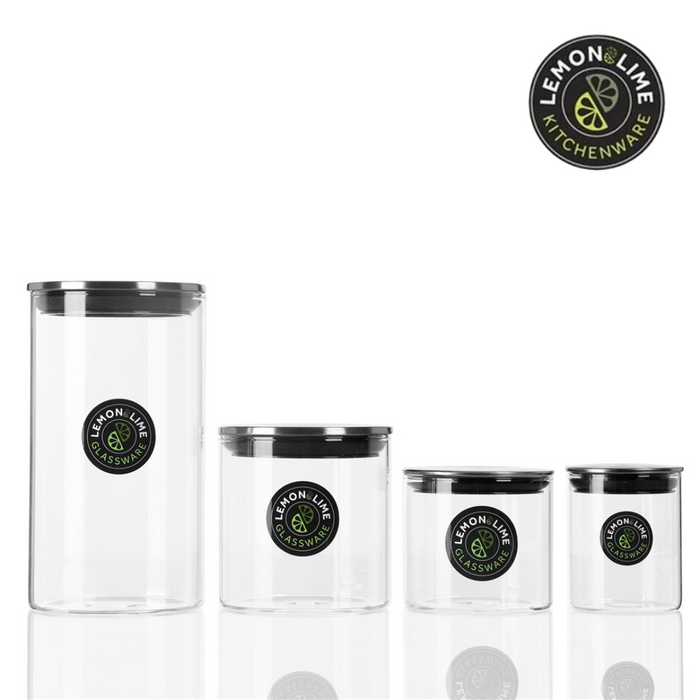 Ronis Lemon and Lime Acier Glass Jar Stainless Steel Lid 610ml