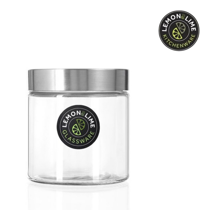 Ronis Lemon and Lime Alto Glass Jar Stainless Steel Lid 12x11cm 830ml