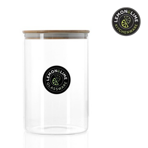 Ronis Lemon and Lime Camden Glass Jar Bamboo Lid 3.2L